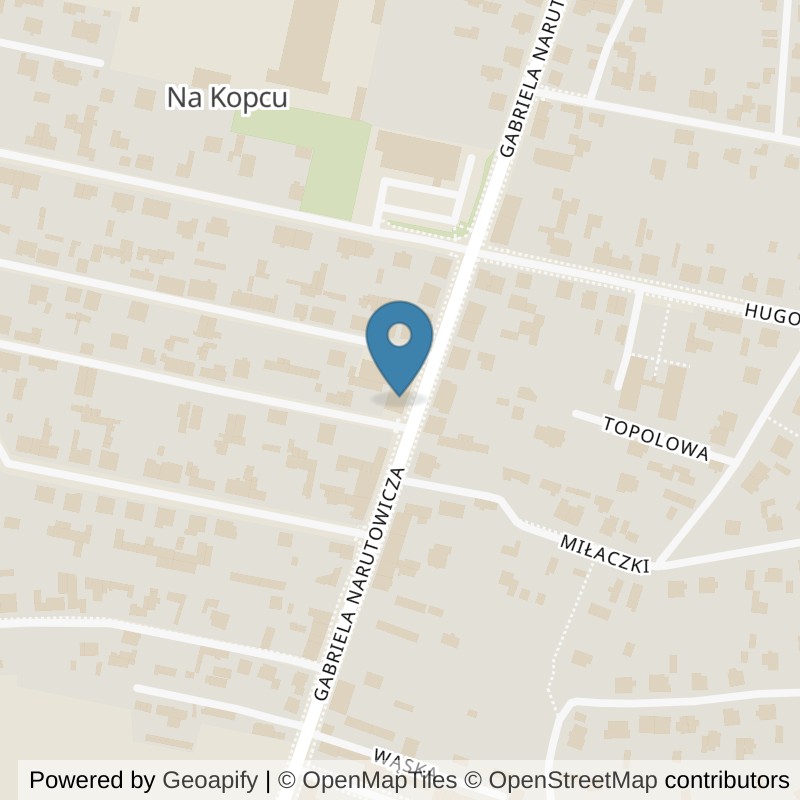 Map: location of Xtreme Fitness Radomsko Narutowicza in Radomsko