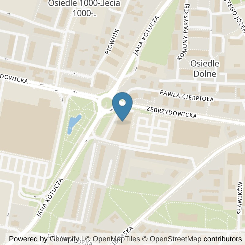 Map: location of Xtreme Fitness Rybnik in Rybnik