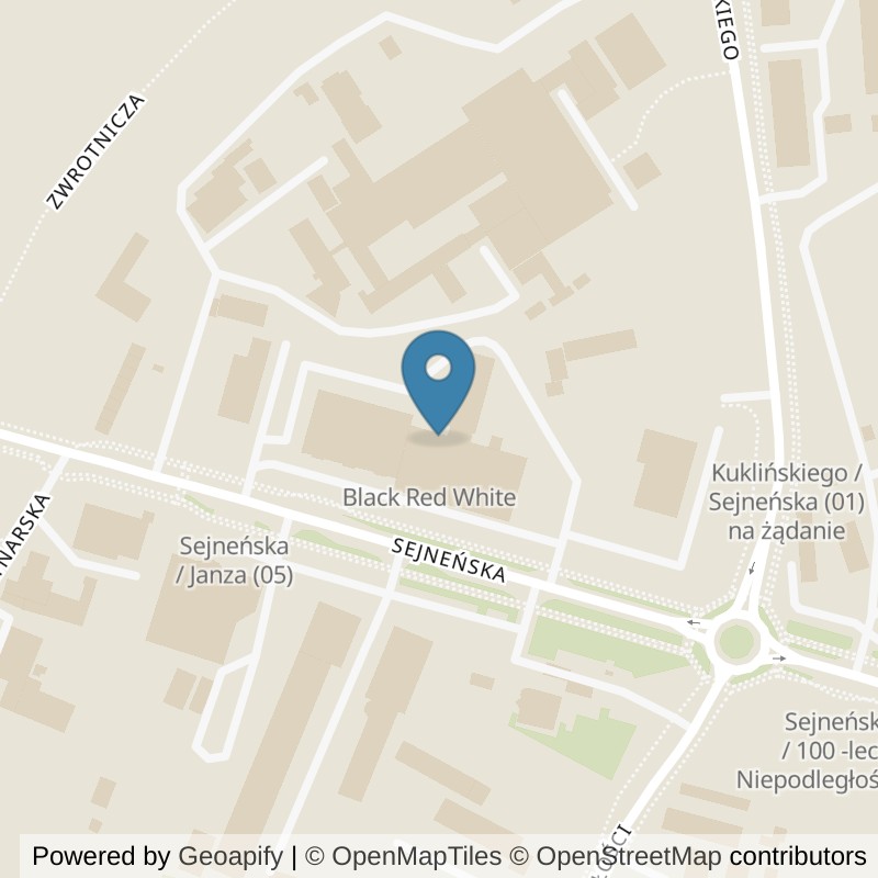 Map: location of Xtreme Fitness Suwałki Sejneńska in Suwałki