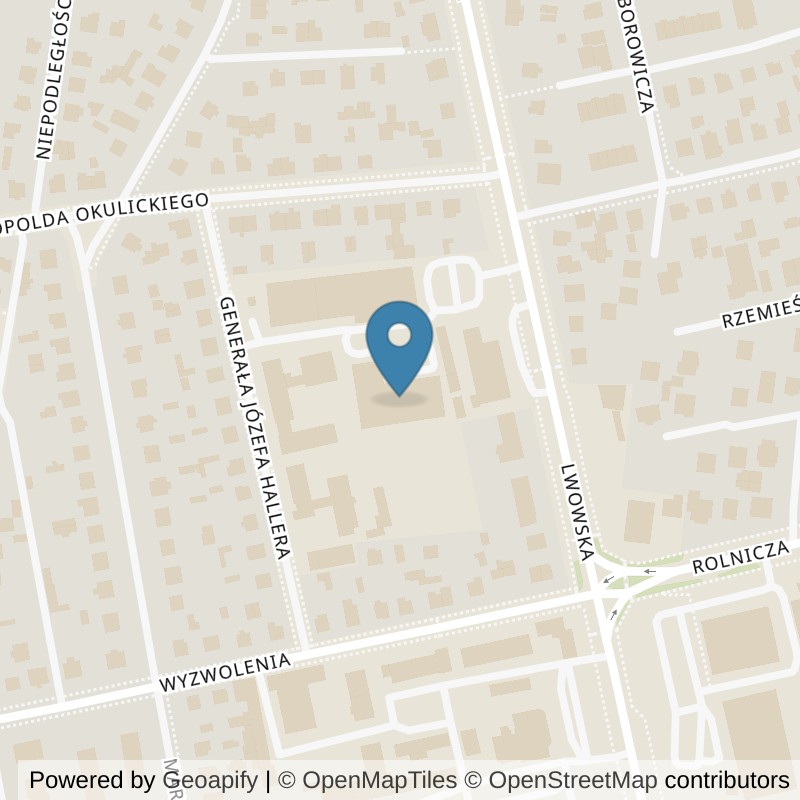 Map: location of Xtreme Fitness Tomaszów Lubelski in Tomaszów Lubelski