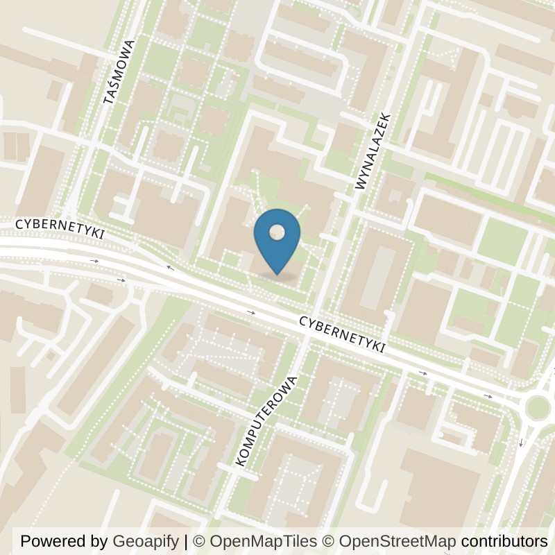 Map: location of Xtreme Fitness Warszawa Cybernetyki in Warszawa
