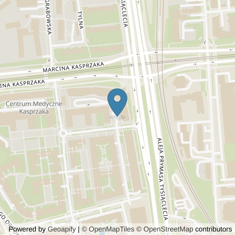 Map: location of Xtreme Fitness Warszawa Kasprzaka in Warszawa
