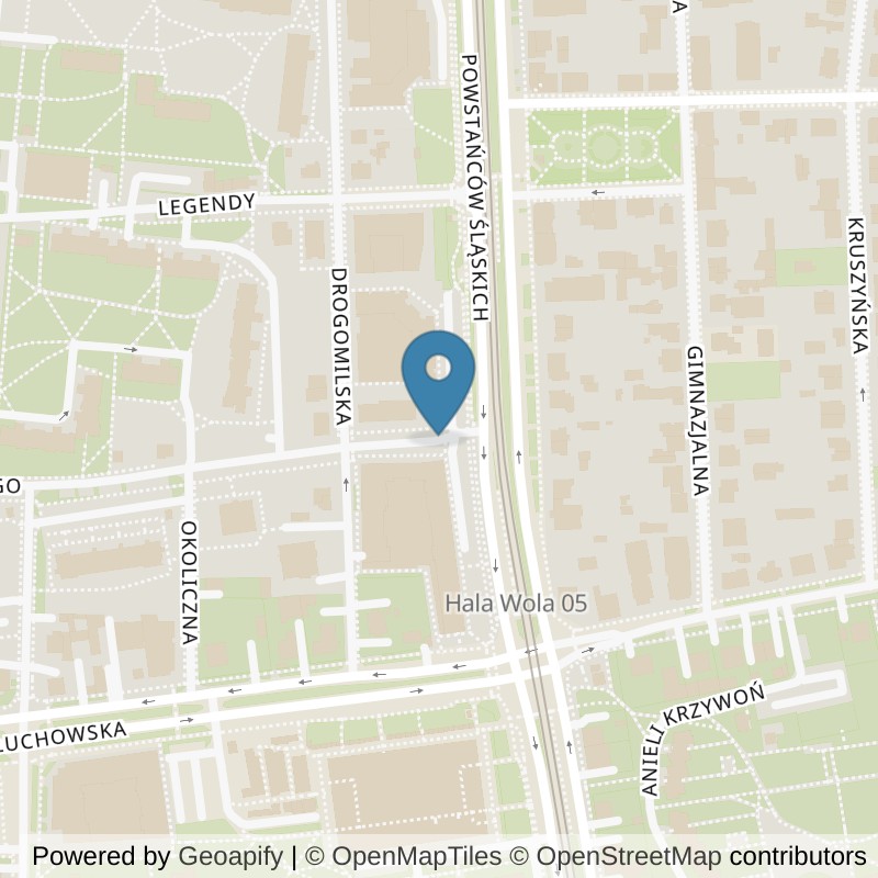 Map: location of Xtreme Fitness Warszawa Powstańców Śląskich in Warszawa